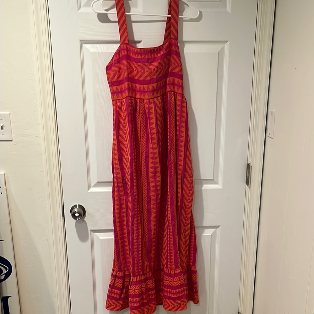 Pink and orange Sleeveless Maxi Sundress